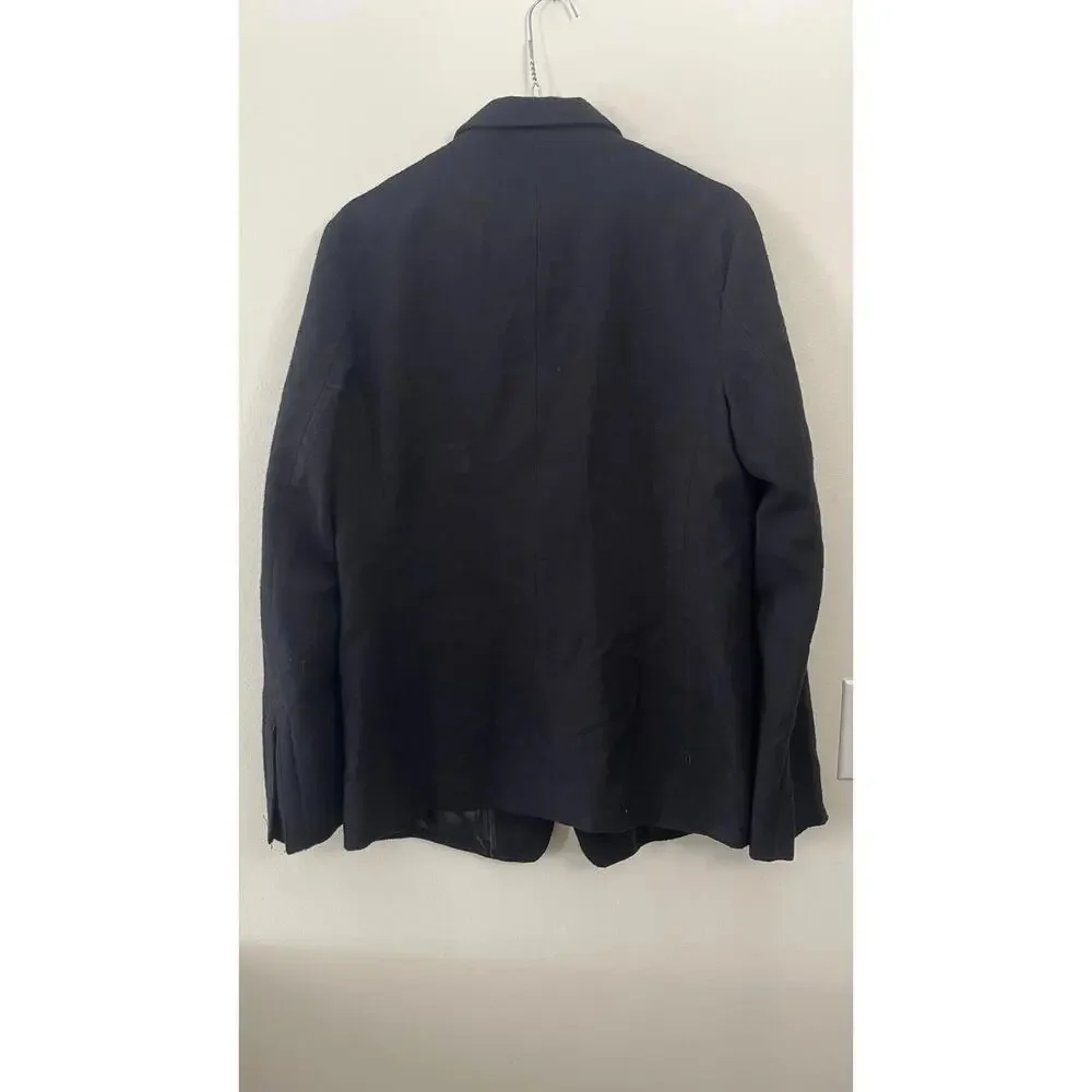 CROQUIS BLACK BOILED WOOL 1 BUTTON BLAZER - Picture 6 of 9